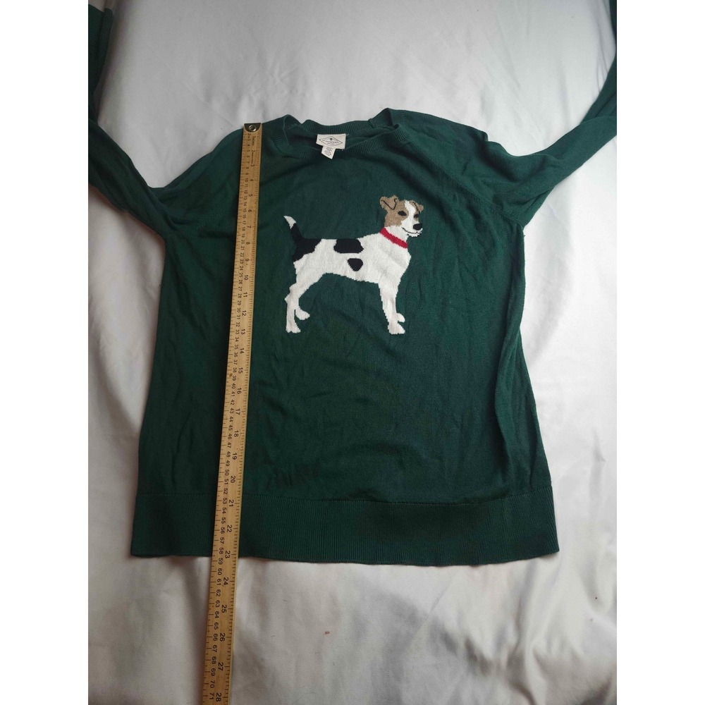 St Johns Bay Green Dog Sweater Jack Russell Terrier Pullover Womens Large - Picture 3 of 8